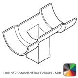 75x75 (3x3") square outlet Cast Aluminium Half Round 115mm (4.5") Gutter Running Outlet - Double Socket - One of 26 Standard RAl colours - Matt