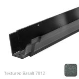 100 x 75mm (4"x3") Moulded Ogee Cast Aluminium Gutter 1.83m length - Textured Basalt Grey RAL 7012 