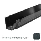 100 x 75mm (4"x3") Moulded Ogee Cast Aluminium Gutter 1.83m length - Textured Anthracite Grey RAL 7016 