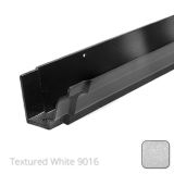 100 x 75mm (4"x3") Moulded Ogee Cast Aluminium Gutter 1.83m length - Textured Traffic White RAL 9016 
