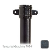 76mm (3") x 3m Aluminium Downpipe with Cast Eared Socket - Textured Graphite Grey RAL 7024