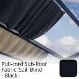 Pull-cord Sub-Roof Fabric 'Sail' Blind - Black