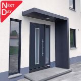 BS200 Aluminium Rect. Canopy 200x90cm with RH Side Panel plus LED light - Anthracite Grey