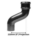 65mm (2.5") Cast Iron Downpipe Offset 225mm (9") Projection - Black