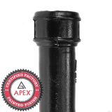 65mm (2.5") x 1.83m Cast Iron Downpipe without Ears - Black