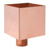 Copper Plain Box Hopper Head 200w x 200d x 200h with 100mm Outlet
