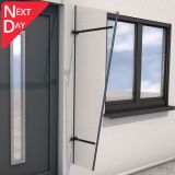 Acrylic PT/GR Side Panel 300 x 600 x 185cm  - Clear / RAL7016 Anthracite Grey Frame  next day delivery