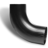 80mm Black Coated Galvanised Steel Downpipe 90Âº Bend