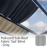 Pull-cord Sub-Roof Fabric 'Sail' Blind - Grey