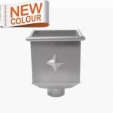 RAL 9007 'Grey Aluminium' Galvanised Stee Hopper Head 230w x 230d x 300h with 80mm Outlet