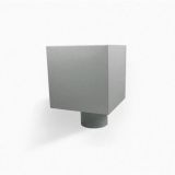 RAL 9007 'Grey Aluminium' Galvanised Steel Plain Box Hopper Head 200w x 200d x 200h with 100mm Outlet