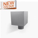 RAL 9007 'Grey Aluminium' Galvanised Stee Plain Box Hopper Head 200w x 200d x 200h with 80mm Outlet