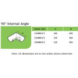 90 Degree Internal Angle Dims Table