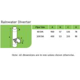 Rainwater Diverter Dims Table