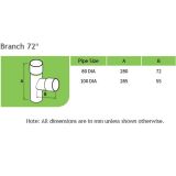 70 Degree Branch Dims Table