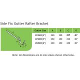 Side Fix Rafter Bracket Dims Table