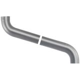 100mm Natural Zinc Downpipe 2-part Offset - up to 700mm Projection - 2 parts shown open