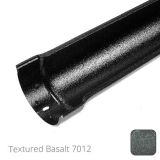 115x75mm (4.5"x3") Beaded Deep Run Cast Aluminium Gutter Length - 1.83m - Textured Basalt Grey RAL 7012