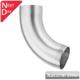 80mm Natural Zinc Downpipe 70 Degree Bend