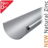 125mm Half Round Natural Zinc Gutter 3m Length