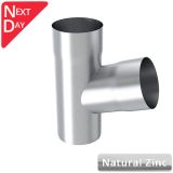 80mm Natural Zinc Downpipe 70 Degree Branch