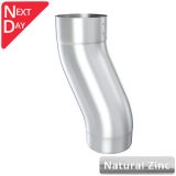100mm Natural Zinc Downpipe 60mm Projection Fixed Offset
