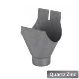 125mm Half Round Quartz Zinc 80mm 'wrap around' Gutter Outlet  - buy online from Rainclear Systems