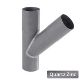 80mm Quartz Zinc Downpipe 70 Degree Branch  - buy online from Rainclear Systems