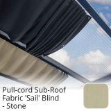 Pull-cord Sub-Roof Fabric 'Sail' Blind - Stone