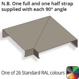 272mm Aluminium Sloping Coping (Suitable for 181-210mm Wall) - External 90 Degree Angle - Powder Coated Colour TBC