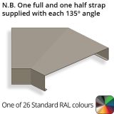 272mm Aluminium Sloping Coping (Suitable for 181-210mm Wall) - Internal 135 Degree Angle - Powder Coated Colour TBC