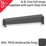 422mm  Aluminium Sloping Coping (Suitable for 331-360mm Wall) - Right-hand Stop End - RAL 7016 Anthracite Grey