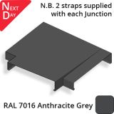 362mm Aluminium Sloping Coping (Suitable for 271-300mm Wall) - Right-hand T Junction - RAL 7016 Anthracite Grey