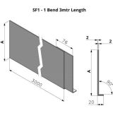75-180mm SF1 Profile Skyline Aluminium Fascia - 3mtr length (including 1.no union)