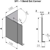 75-180mm SF1 Profile Skyline Aluminium Fascia - External Corner 