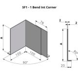 381-480mm SF1 Profile Skyline Aluminium Fascia - Internal Corner