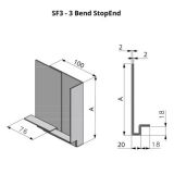 445-544mm SF3 Profile Skyline Aluminium Fascia - Stop End