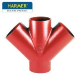 100 x 100 x 100mm Harmer SML Cast Iron Soil & Waste Above Ground Pipe - Double Branch - 70 Degree