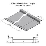 325-424mm SOF4 Profile Skyline Aluminium Soffit - 3mtr length (including 1no Union clip)