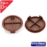 Push-In Round Soffit Vent 70mm Dia - Brown