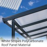 White Stripes Polycarbonate Roof Panel Material