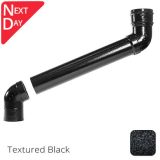 100mm (4") Cast Aluminium Downpipe 400mm (max) Adjustable Offset - Textured Black