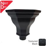295w x 230h x 233d (mm) Cast Aluminium Ornate Fluted Flat Back Hopper - 76mm outlet - Textured Black