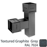 75 x 75mm (3"x3") Cast Aluminium 90 Degree Branch without Ears - Textured 7024 Graphite Grey