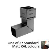 75 x 75mm (3"x3") Cast Aluminium Downpipe 90 Degree Bend without Ears - One of 26 Standard Matt RAL colours TBC
