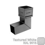 75 x 75mm (3"x3") Cast Aluminium Downpipe 90 Degree Bend without Ears - Textured 9016 White