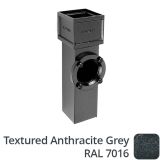 75 x 75mm (3"x3") Cast Aluminium Downpipe Access Pipe with Cast Ears - Textured 7016 Anthracite Grey