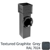 75 x 75mm (3"x3") Cast Aluminium Downpipe Access Pipe with Cast Ears - Textured 7024 Graphite Grey