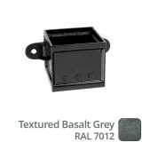 75 x 75mm (3"x3") Cast Aluminium Eared Socket - Textured 7012 Basalt Grey