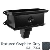 75 x 75mm (3"x3") Cast Aluminium Ornamental Hopper - 410 x 190 x 180mm - Textured 7024 Graphite Grey